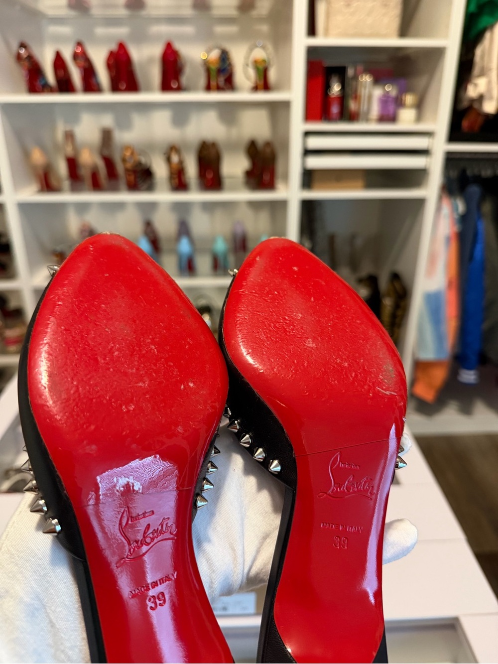 Christian Louboutin Me Dolly Leather Spike Mule Sandals EU 39/ US 8.5 - Picture 10 of 11